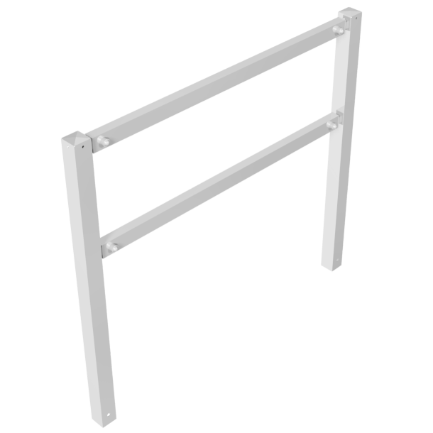 Stationary access barriers | for bolting on site | with top and quarter-bent bar | hot-dip galvanized | total width: 1500 mm